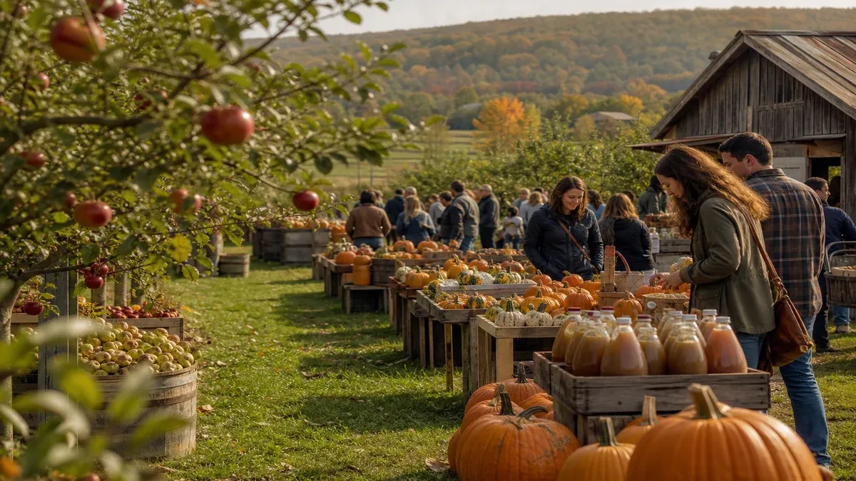 Harvest Festivals autumn travel guide illustration