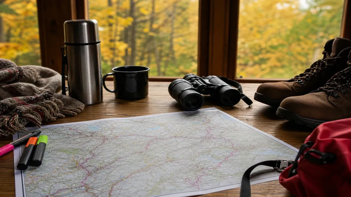 Trip Planning autumn travel guide illustration